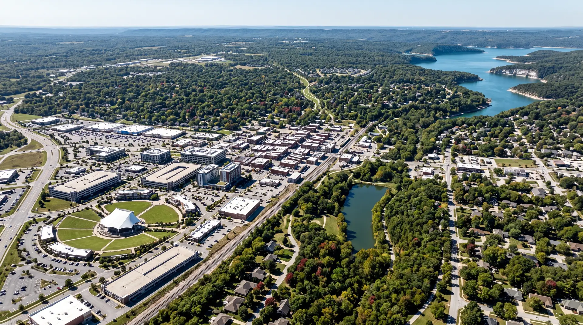 Aerial view of Rogers, Arkansas